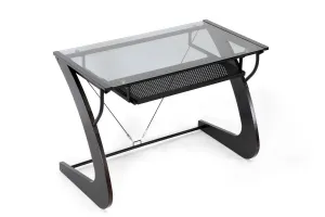 Baxton Studio Sculpten Dark Brown Modern Computer Desk