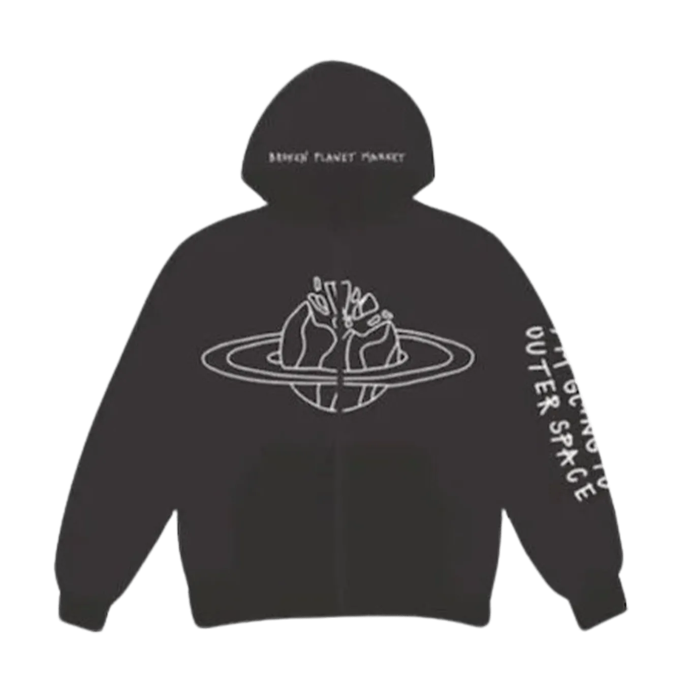 Broken Planet Zip Up Hoodie 'Out Of Space' - Black