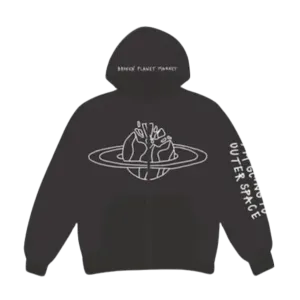 Broken Planet Zip Up Hoodie 'Out Of Space' - Black