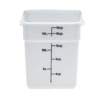 Cambro 18SFSP148 White CamSquare 18 Qt Square Food Storage Container with Handles | Denson CFE