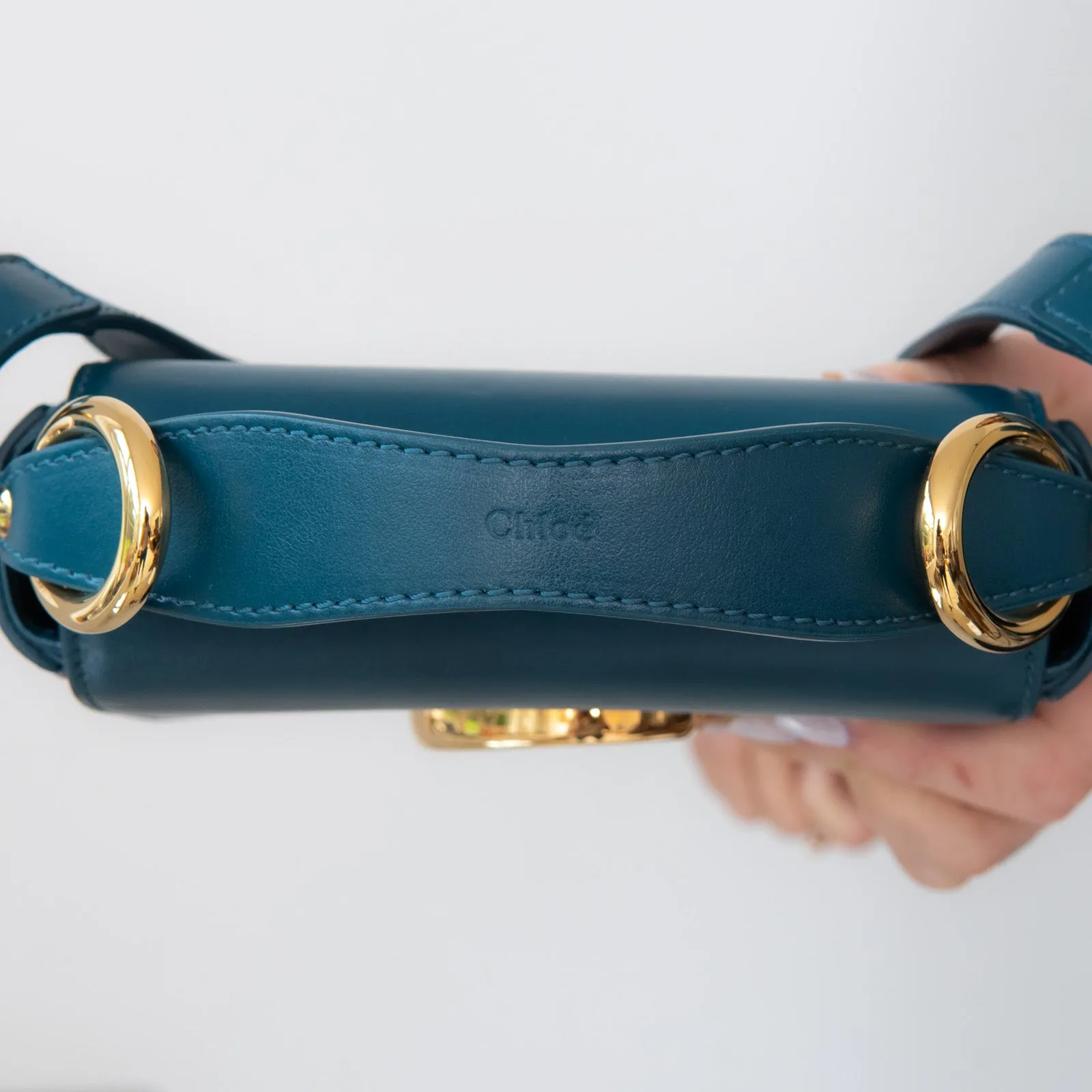 Chloe Petrol Blue Mini C Logo Crossbody Bag