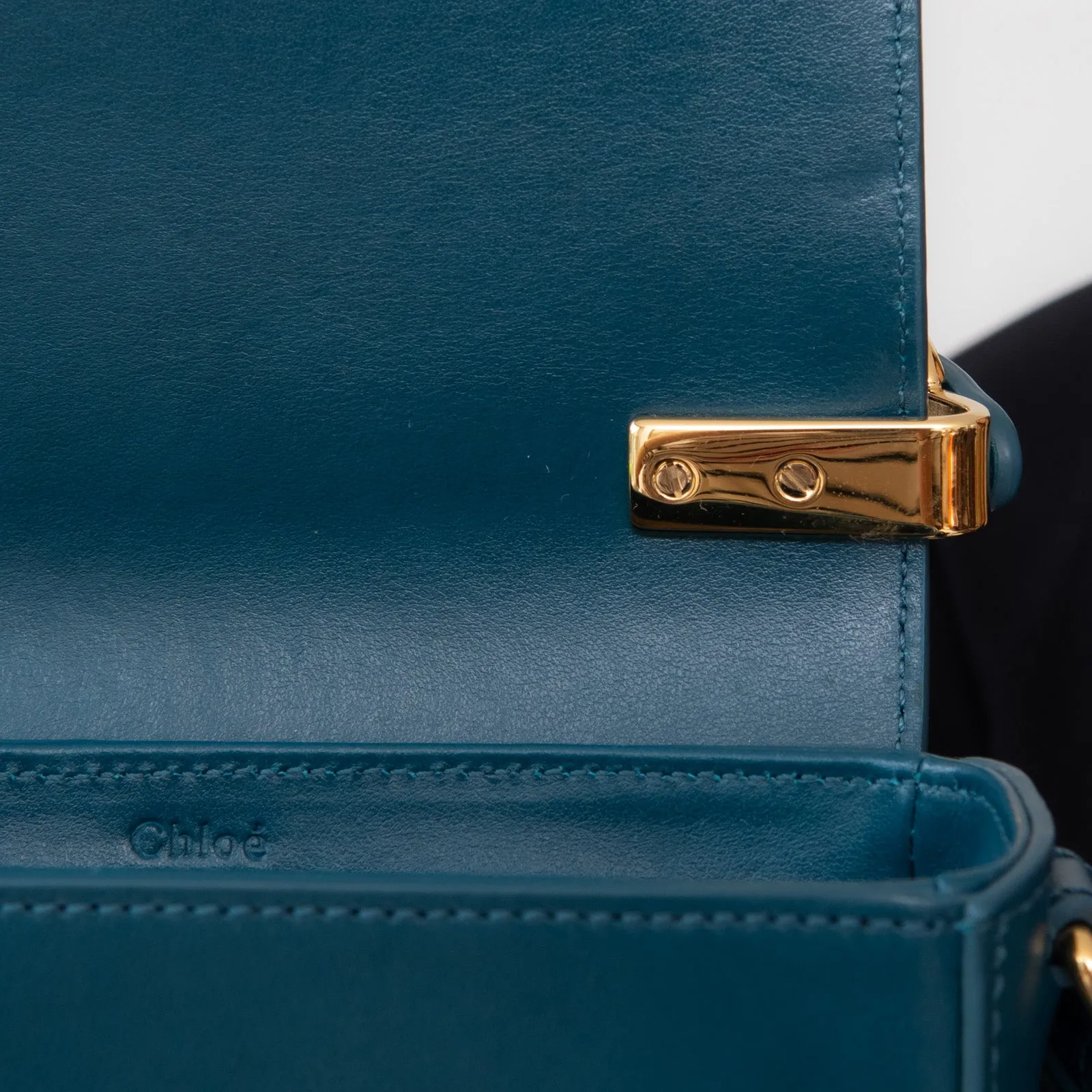 Chloe Petrol Blue Mini C Logo Crossbody Bag