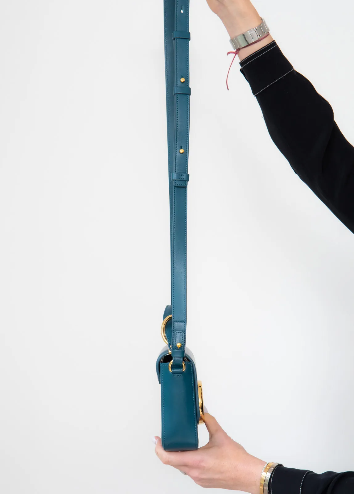 Chloe Petrol Blue Mini C Logo Crossbody Bag