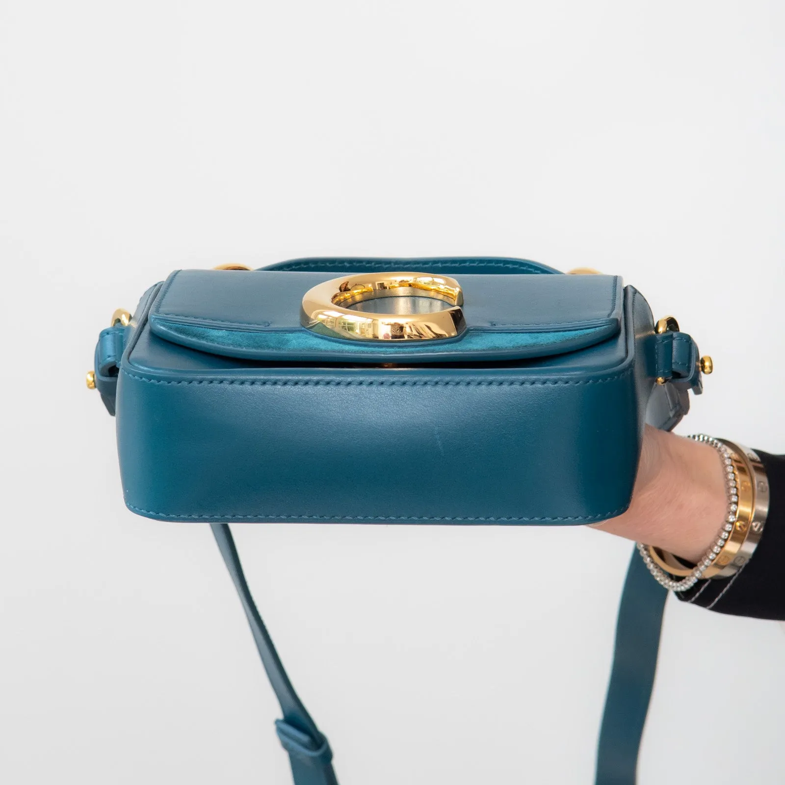 Chloe Petrol Blue Mini C Logo Crossbody Bag