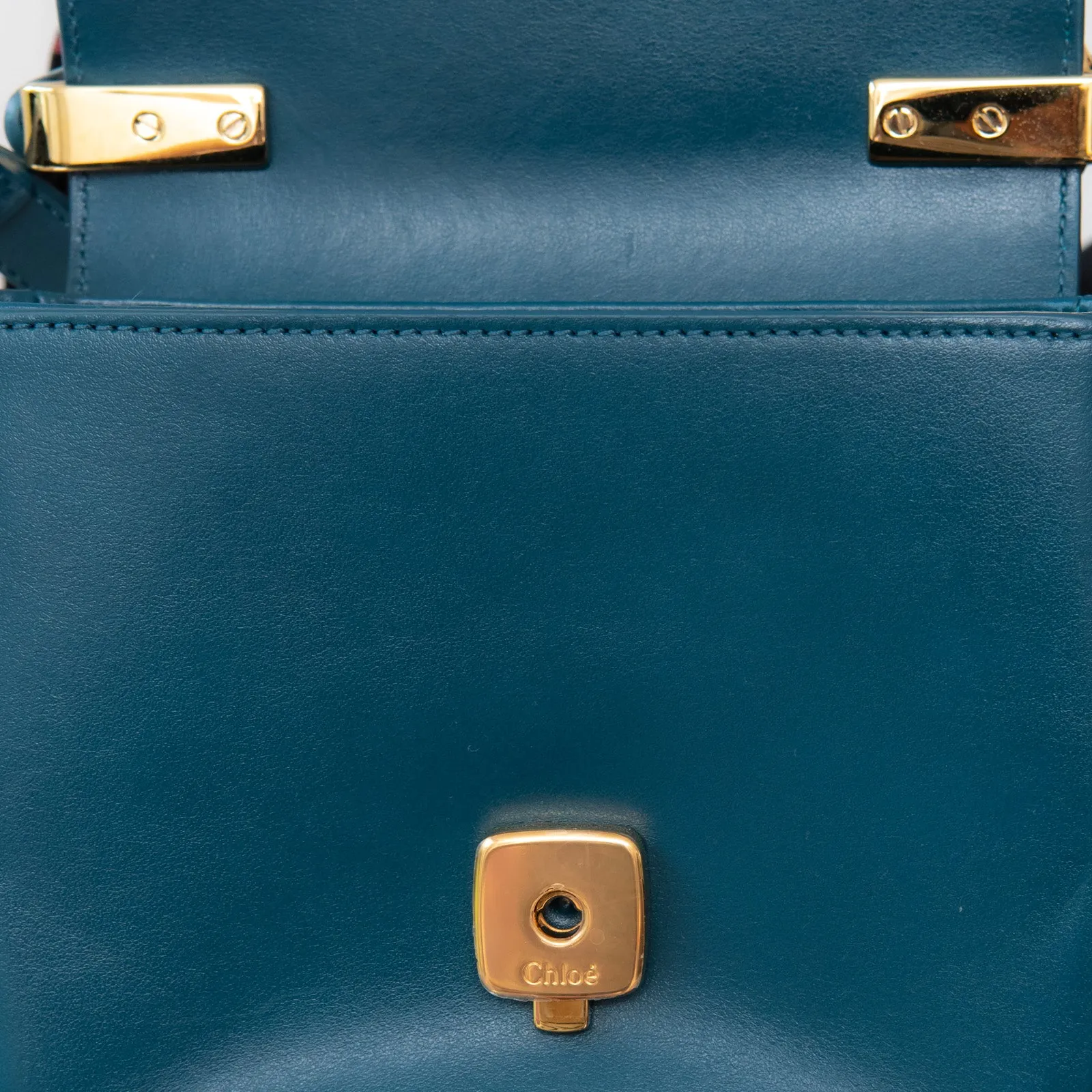 Chloe Petrol Blue Mini C Logo Crossbody Bag