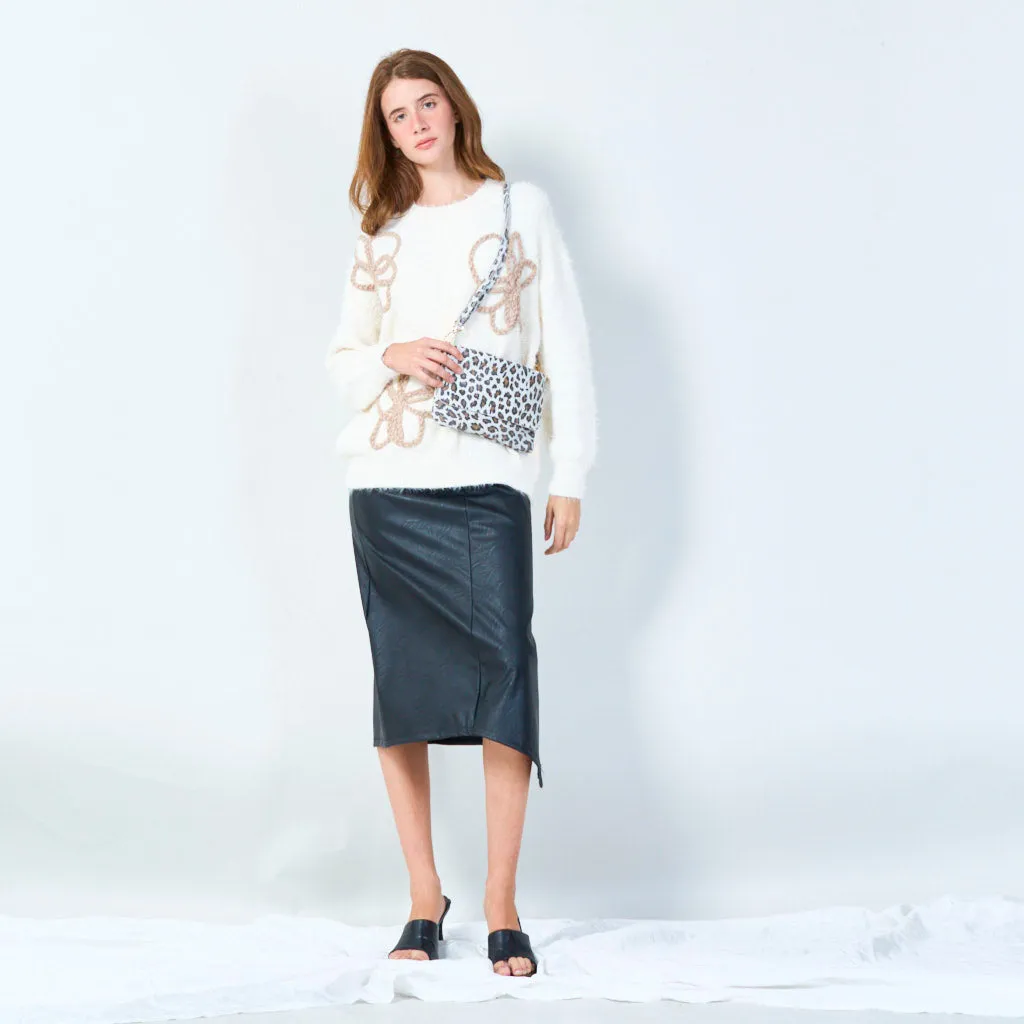 Compact crossbody bag with leopard pattern wholesale