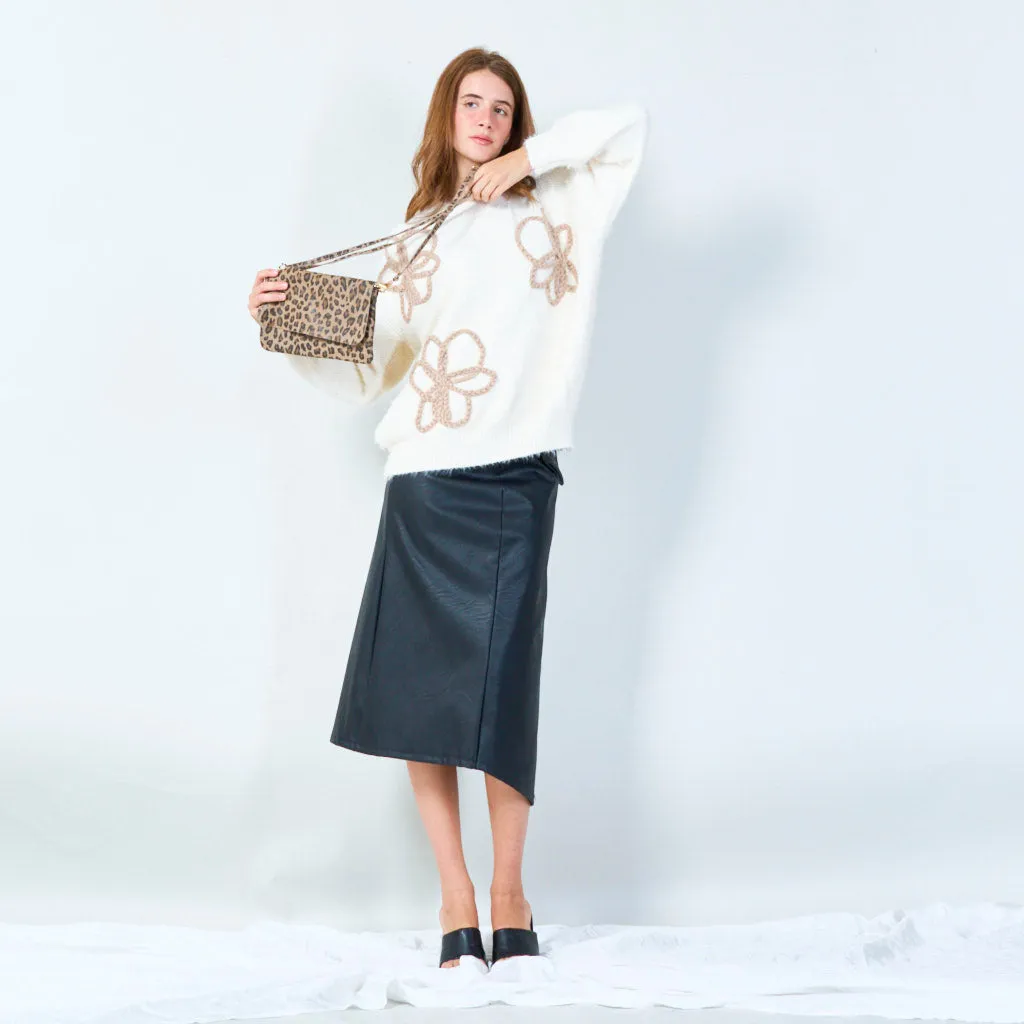 Compact crossbody bag with leopard pattern wholesale