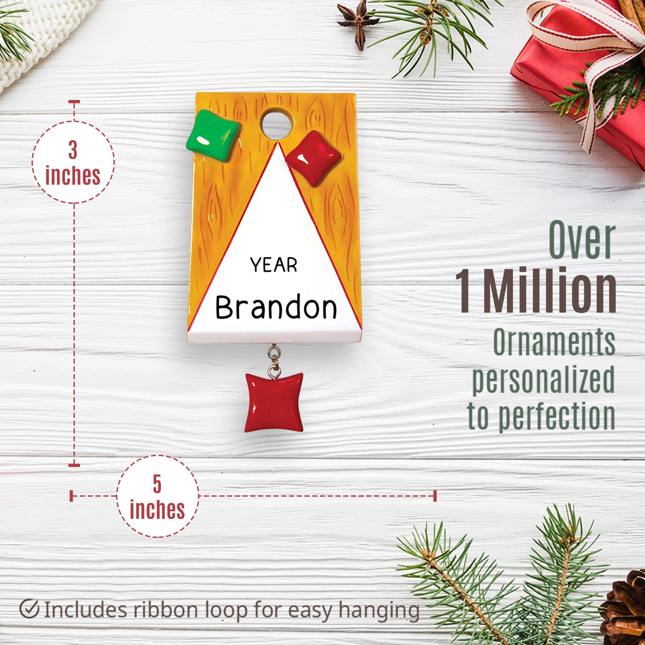 Corn Hole Christmas Ornament