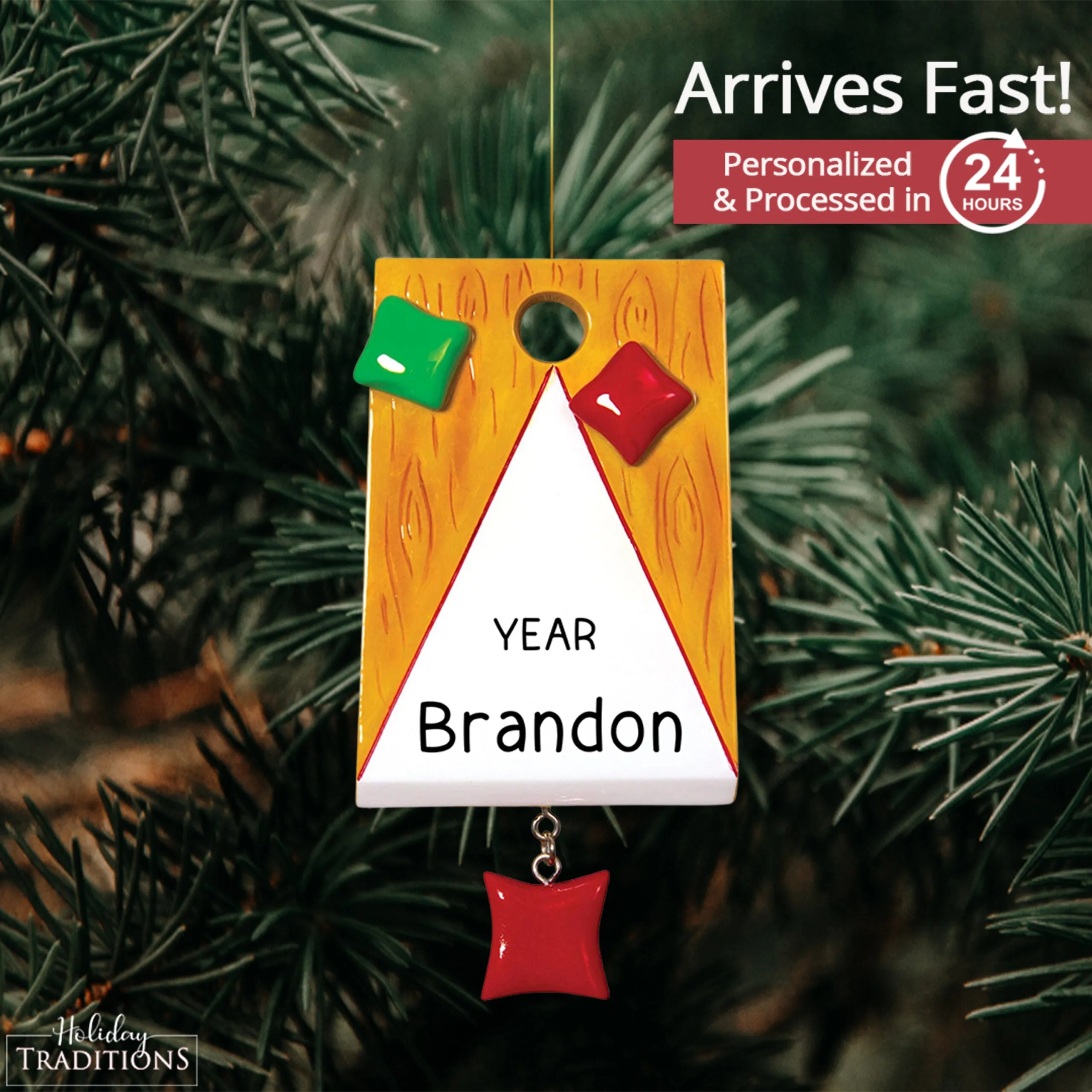 Corn Hole Christmas Ornament