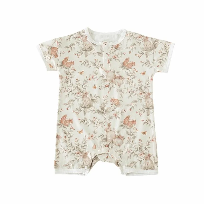 Cotton Shorty Romper || Seal Splash
