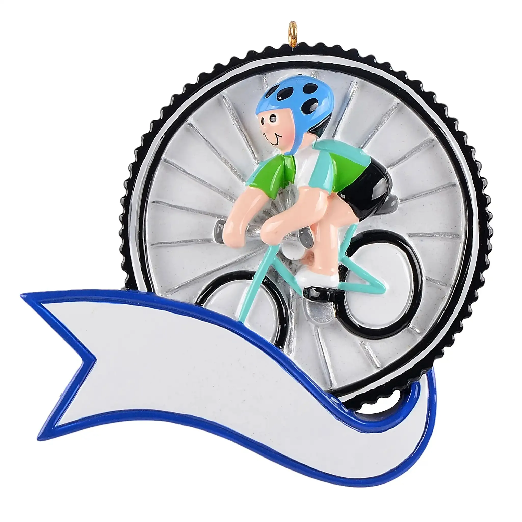 Cycling Personalized Ornament - Boy