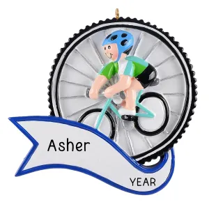Cycling Personalized Ornament - Boy