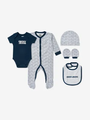 DKNY Baby Boys 5 Piece Babygrow Set in Navy