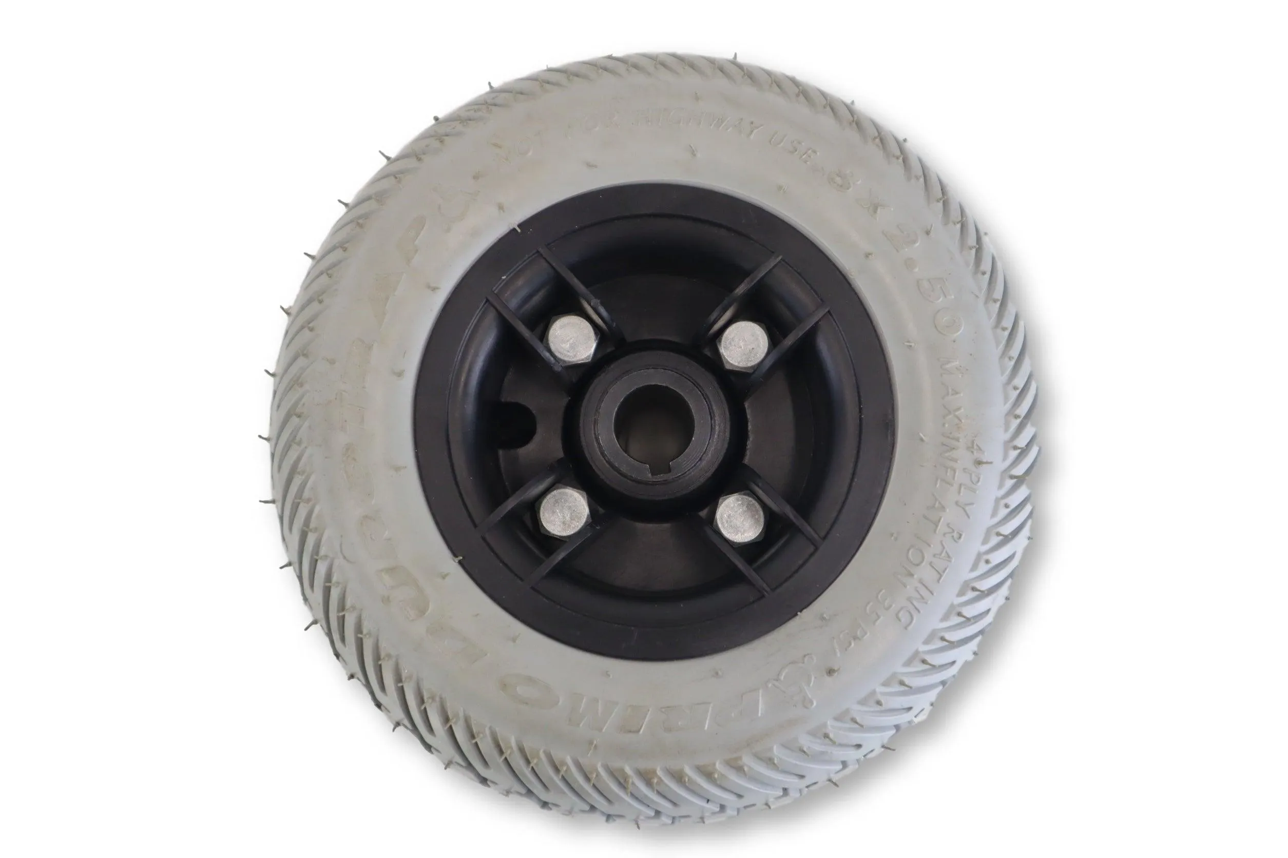 Drive Wheel Assembly for Pride Mobility Go-Go Ultra, Sonic, Dart, Bebop Mobility Scooters | Flat Free 8" x 2.50" | WHLASMB1444