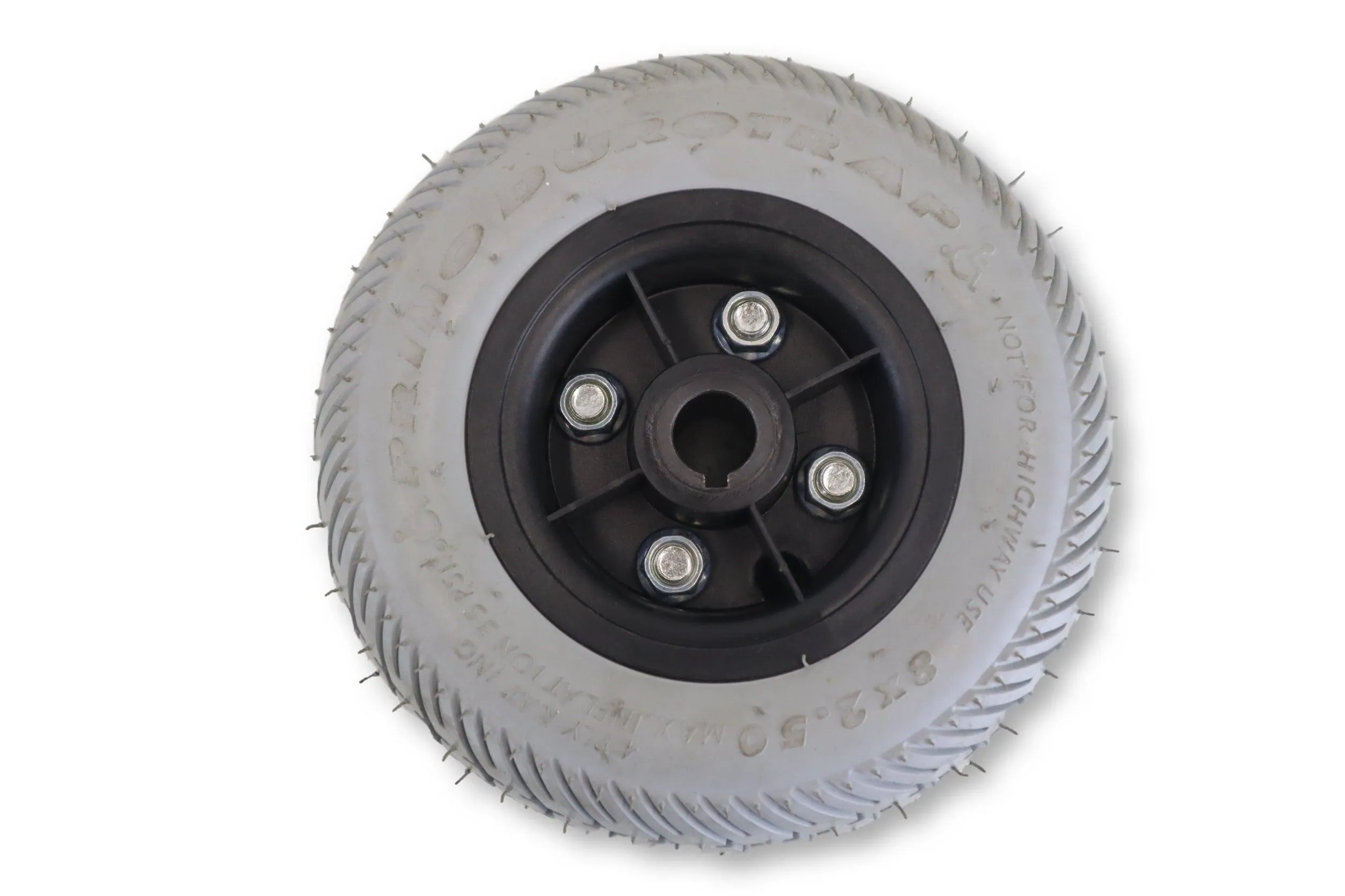 Drive Wheel Assembly for Pride Mobility Go-Go Ultra, Sonic, Dart, Bebop Mobility Scooters | Flat Free 8" x 2.50" | WHLASMB1444