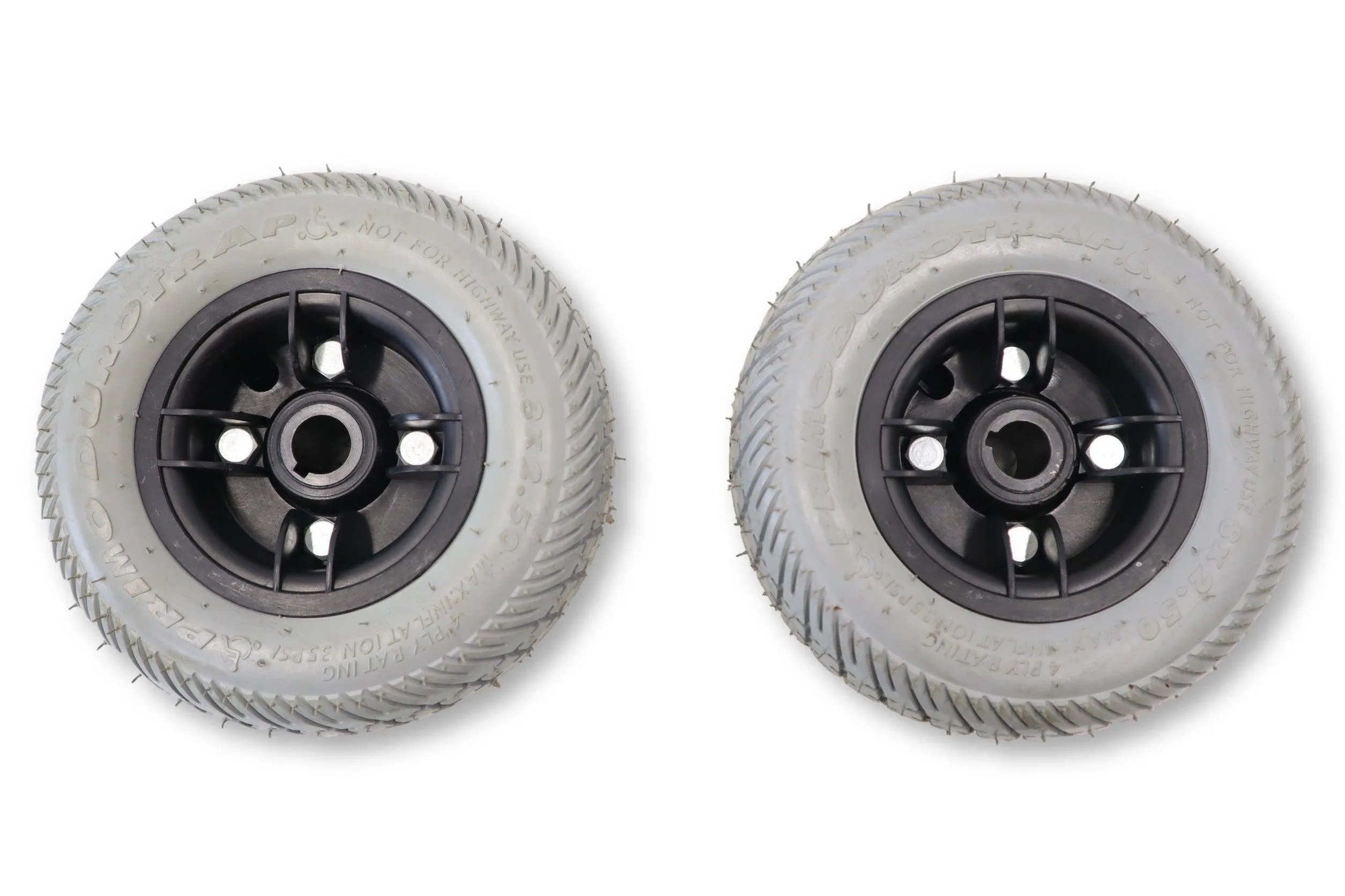 Drive Wheel Assembly for Pride Mobility Go-Go Ultra, Sonic, Dart, Bebop Mobility Scooters | Flat Free 8" x 2.50" | WHLASMB1444