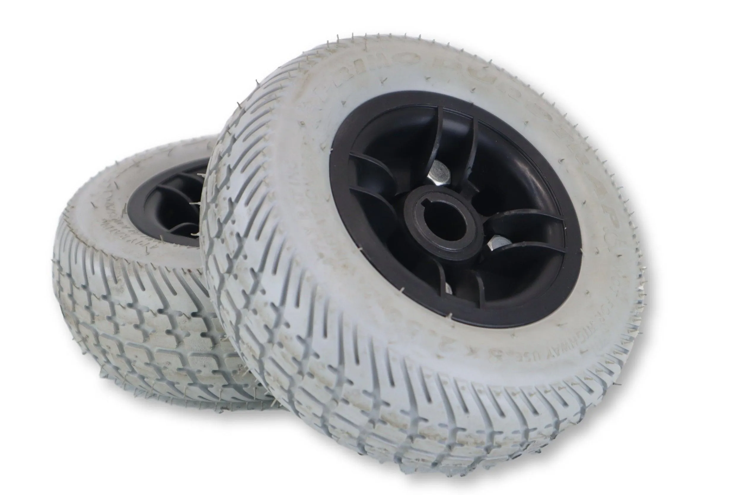 Drive Wheel Assembly for Pride Mobility Go-Go Ultra, Sonic, Dart, Bebop Mobility Scooters | Flat Free 8" x 2.50" | WHLASMB1444