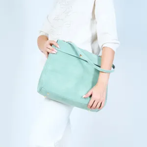 Elegant suede handbag with metal accents wholesale