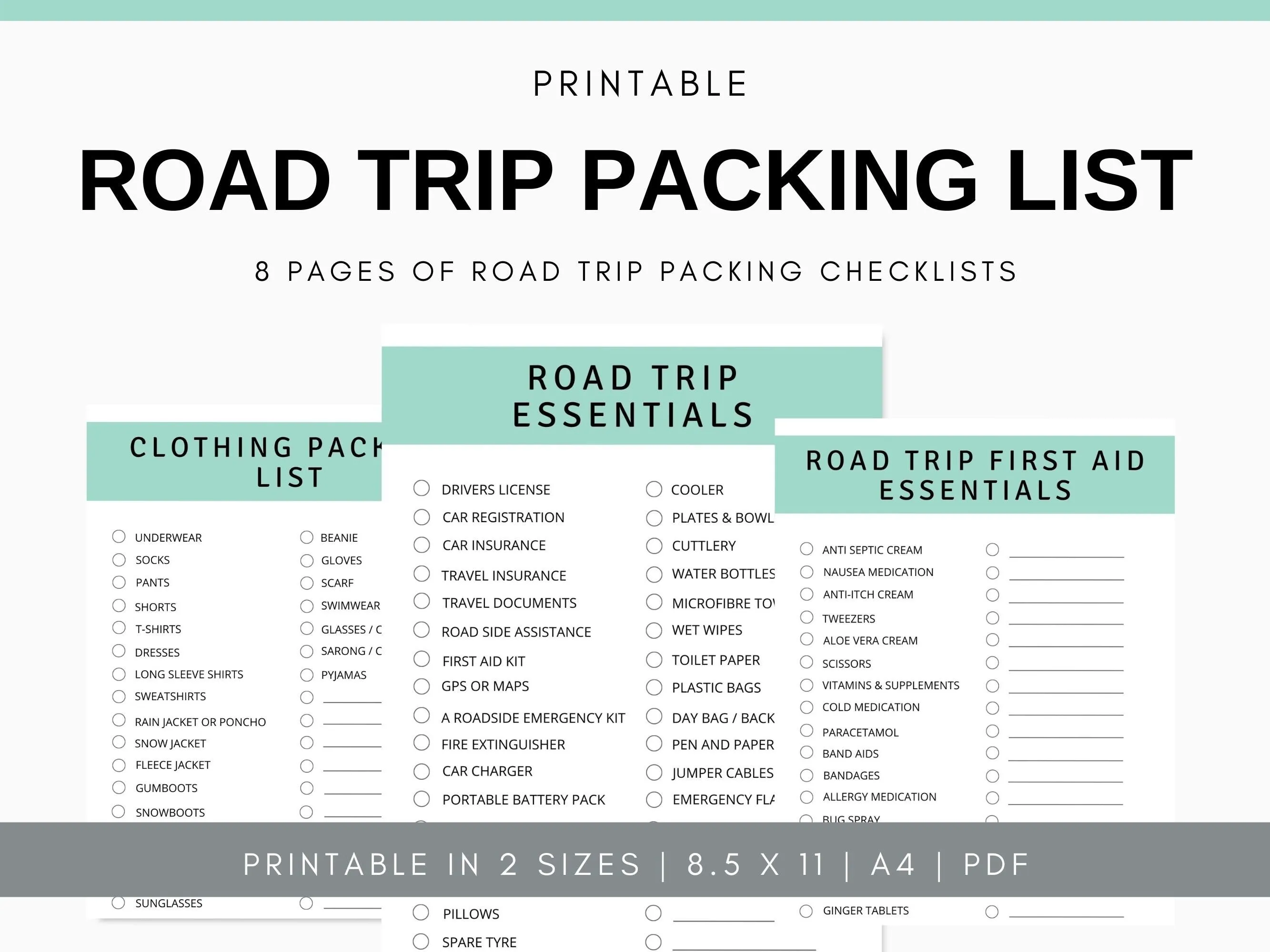 Family Road Trip Packing List