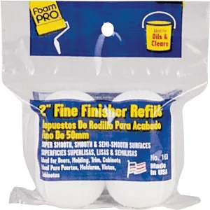 Foampro 163 Roller Refill, 3/8 in Thick Nap, 2 in L, Foam Cover :PK 2: QUANTITY: 12