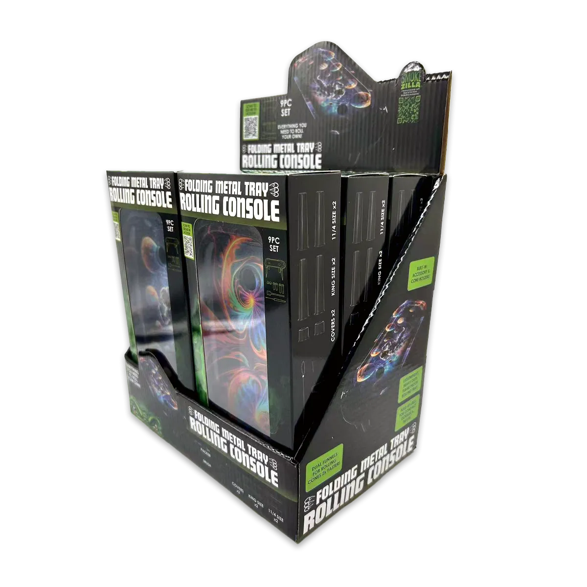 Folding Metal Tray Rolling Console - 6 Pieces Per Retail Ready Display 25267