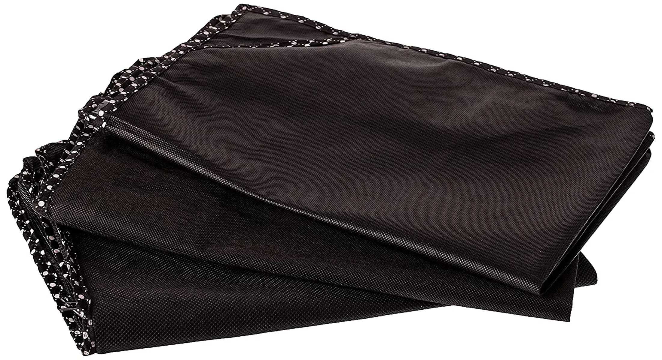 Kuber Industries Single Saree Covers With Zip|Saree Packing Covers For Wedding|Saree Cover Set Of 3 (Black)