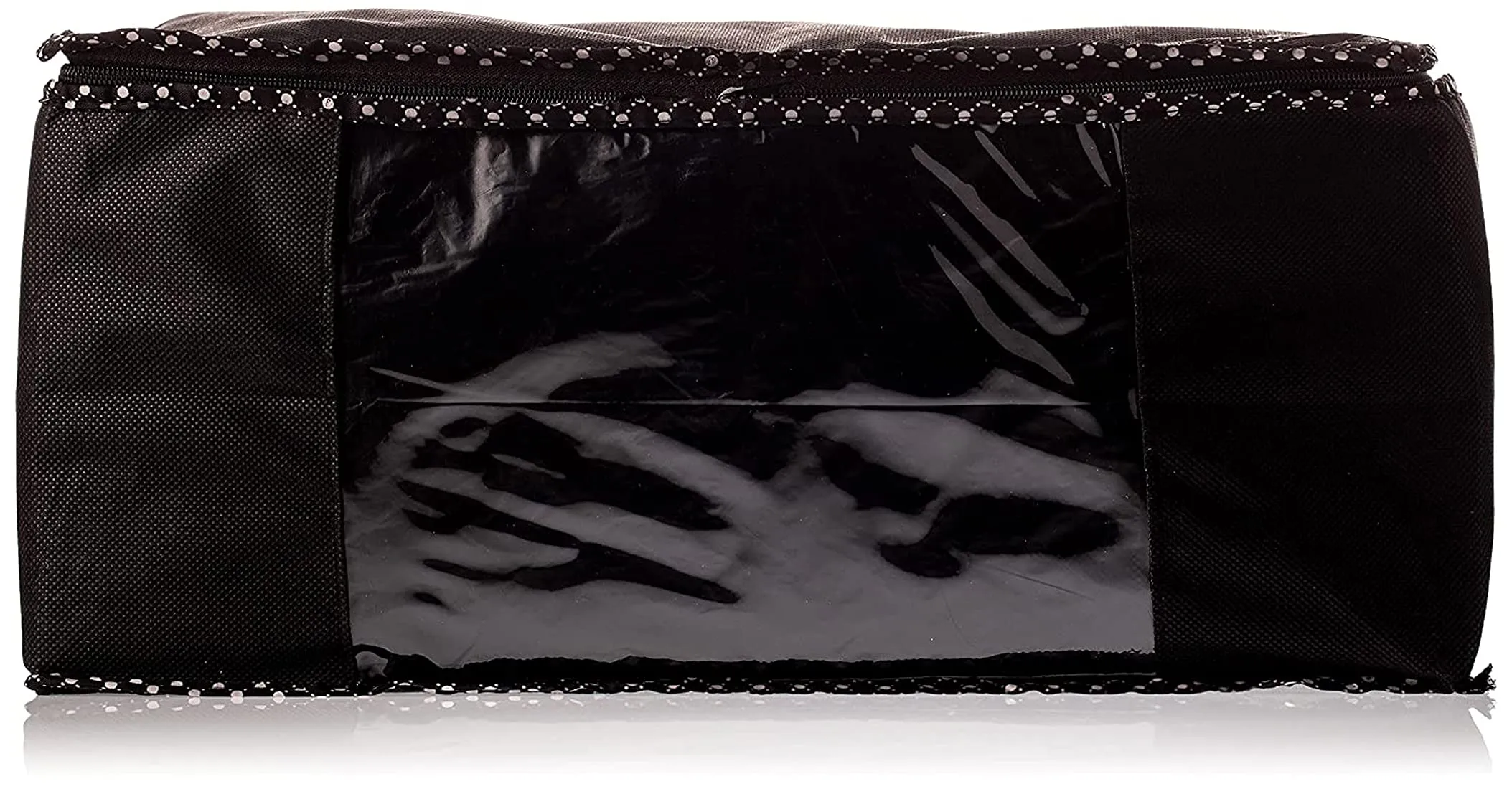 Kuber Industries Single Saree Covers With Zip|Saree Packing Covers For Wedding|Saree Cover Set Of 3 (Black)