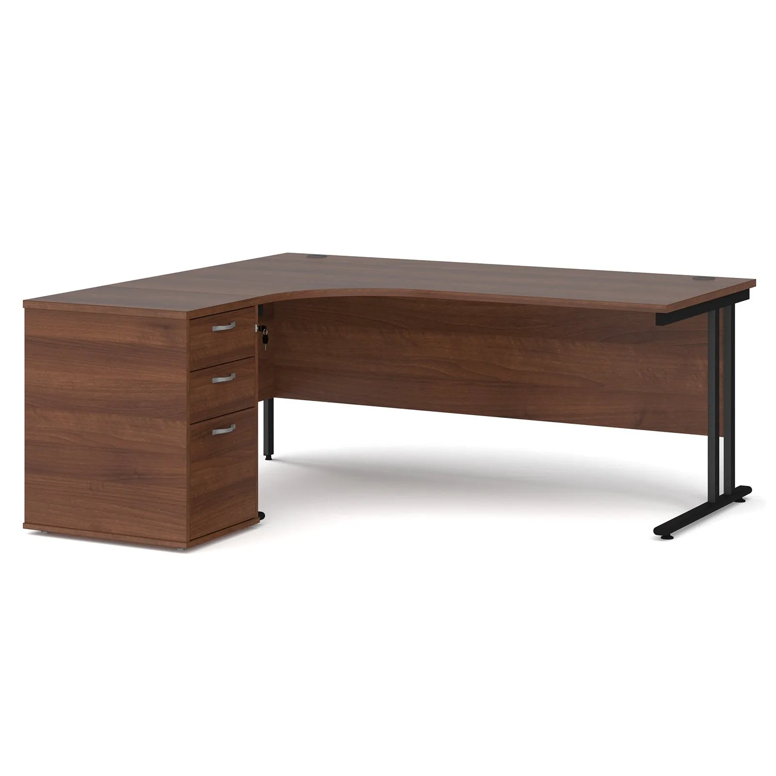 Left or Right hand Corner desk with Drawers - Oak, white, beech, grey oak and walnut