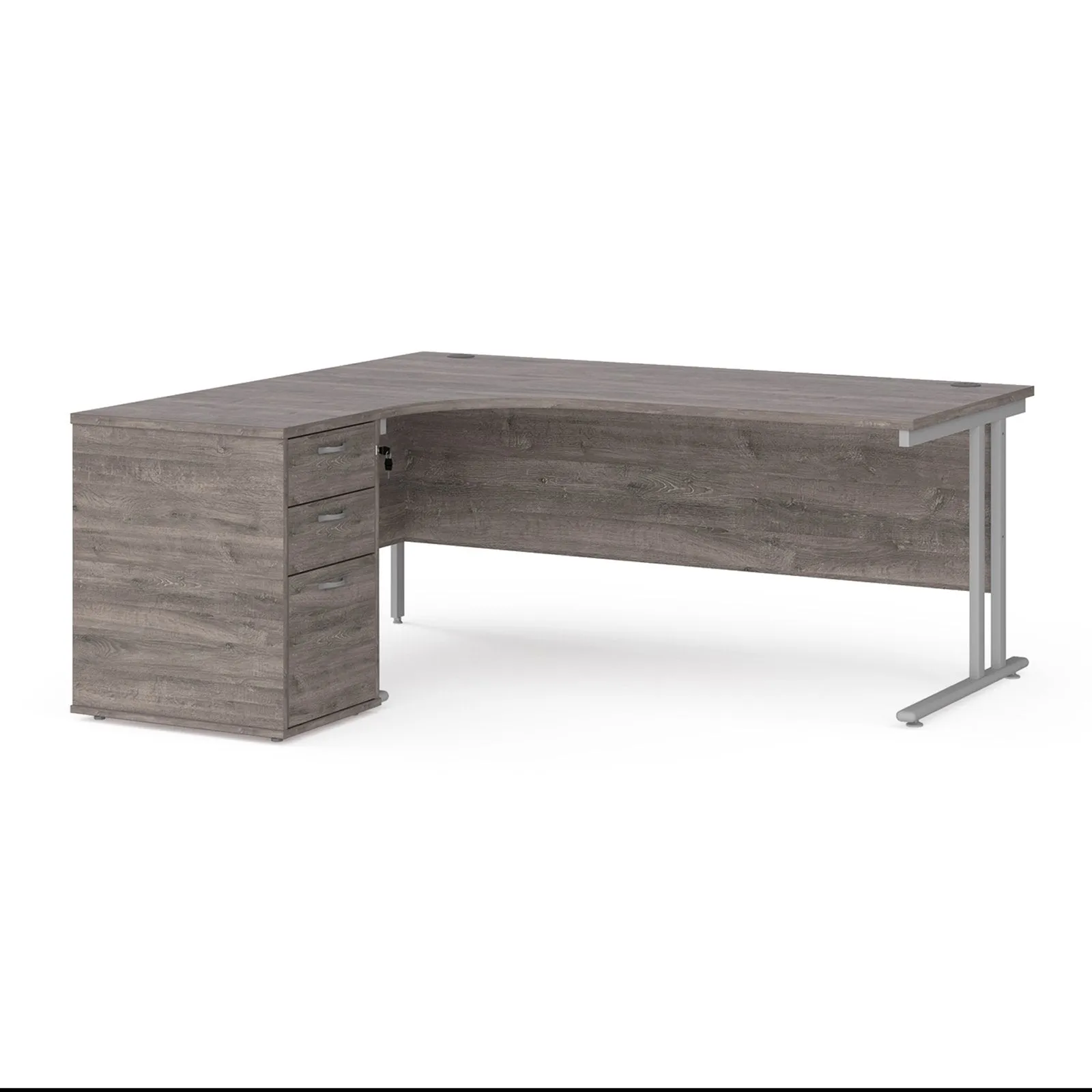 Left or Right hand Corner desk with Drawers - Oak, white, beech, grey oak and walnut