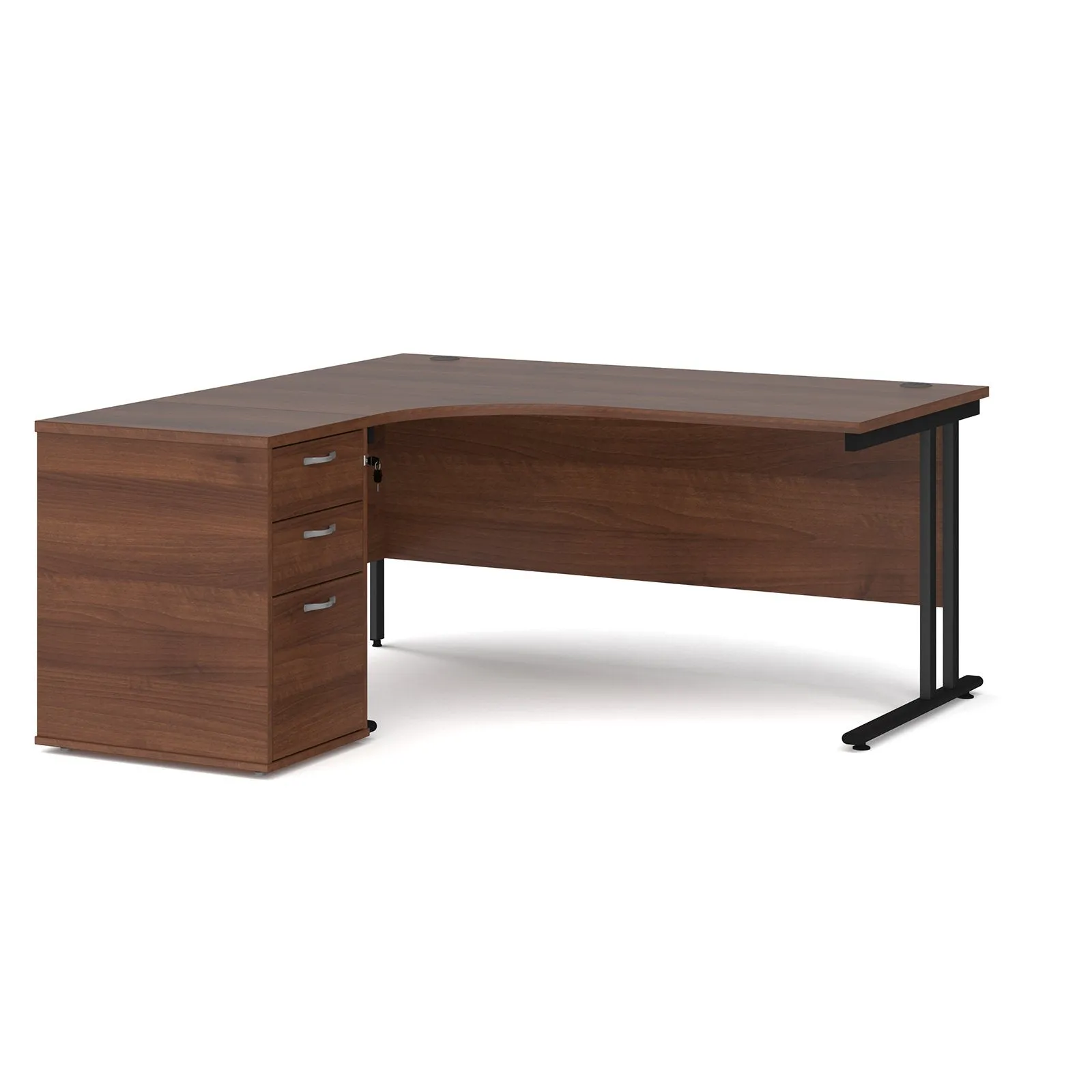Left or Right hand Corner desk with Drawers - Oak, white, beech, grey oak and walnut