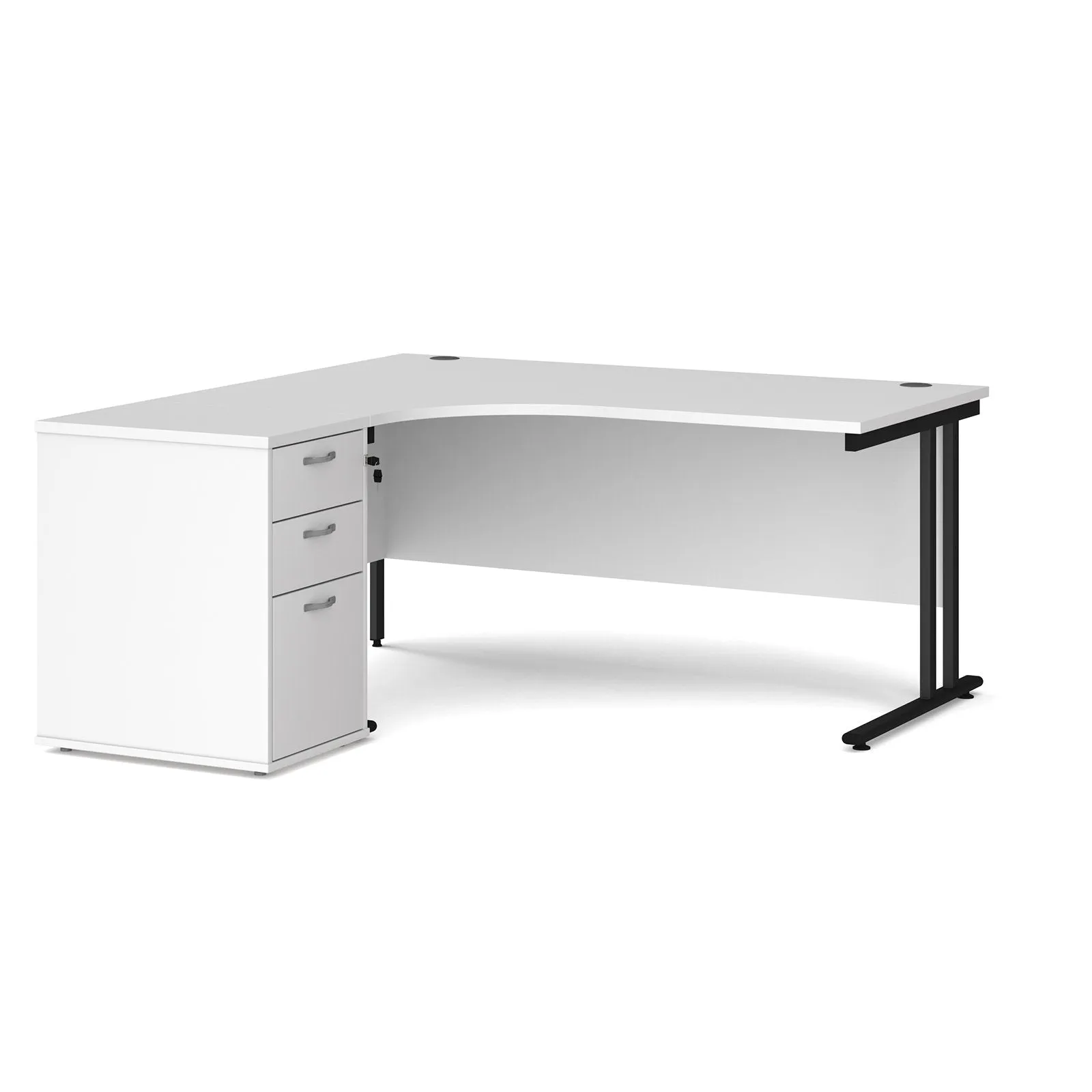 Left or Right hand Corner desk with Drawers - Oak, white, beech, grey oak and walnut