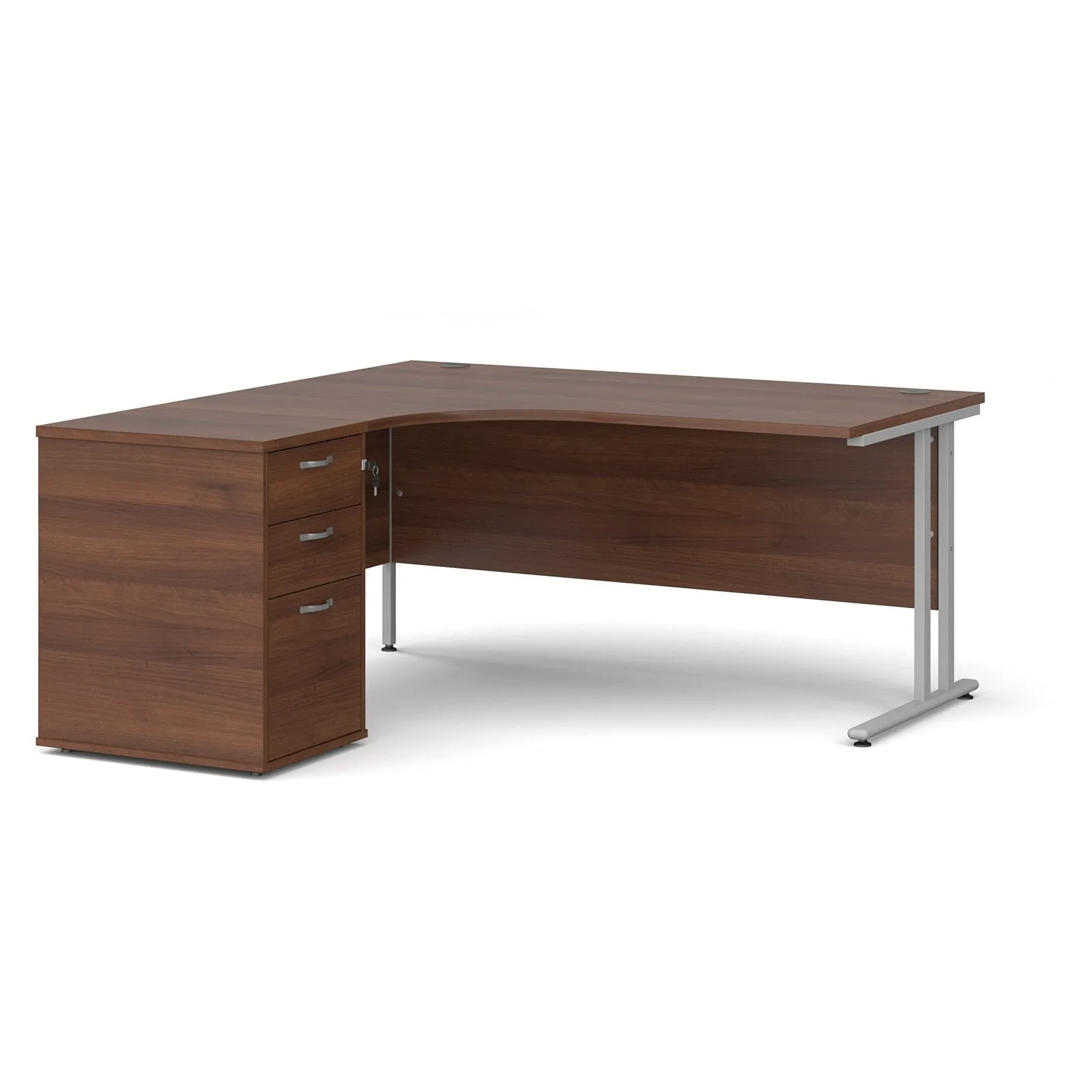 Left or Right hand Corner desk with Drawers - Oak, white, beech, grey oak and walnut
