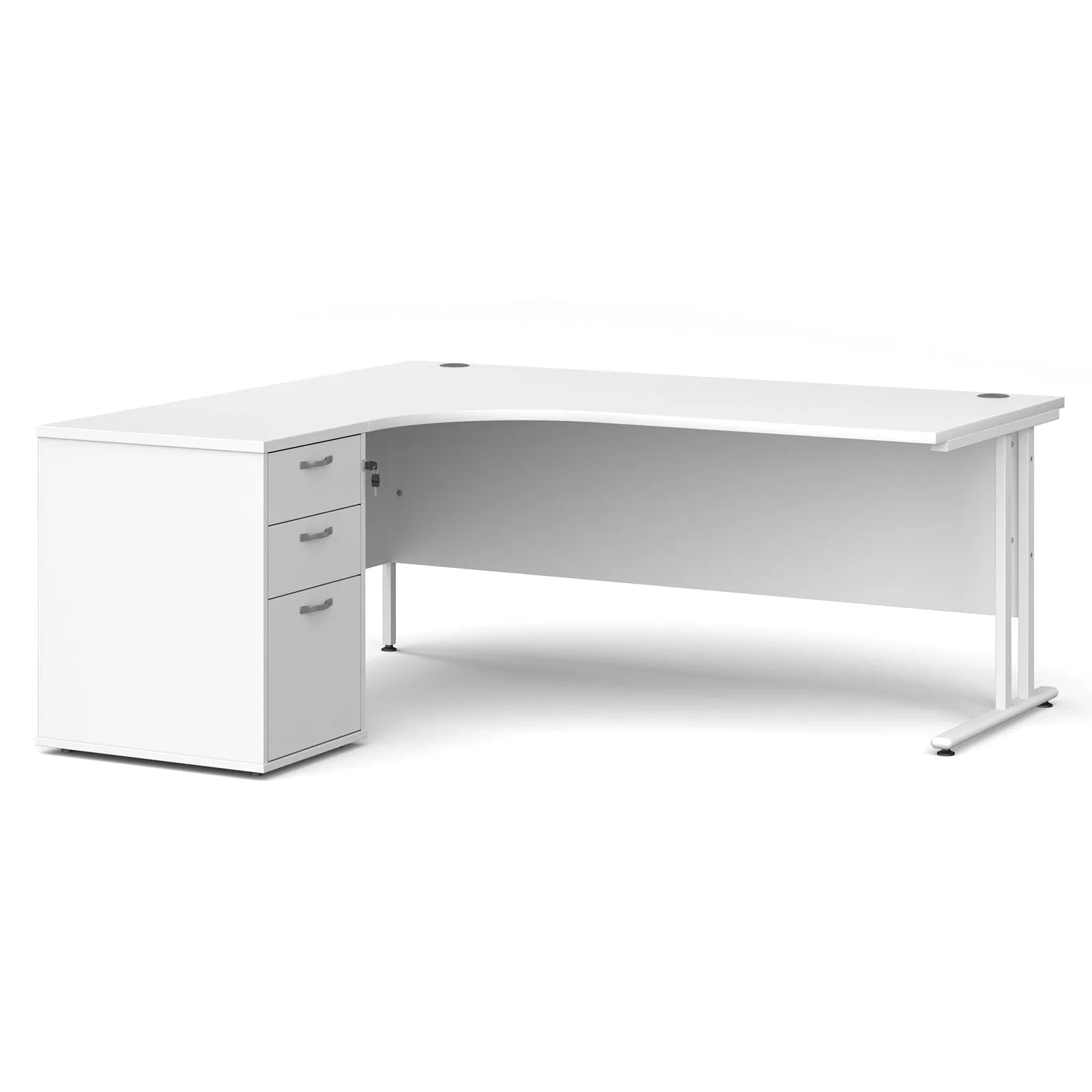 Left or Right hand Corner desk with Drawers - Oak, white, beech, grey oak and walnut