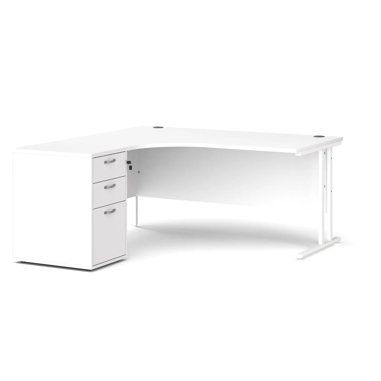 Left or Right hand Corner desk with Drawers - Oak, white, beech, grey oak and walnut