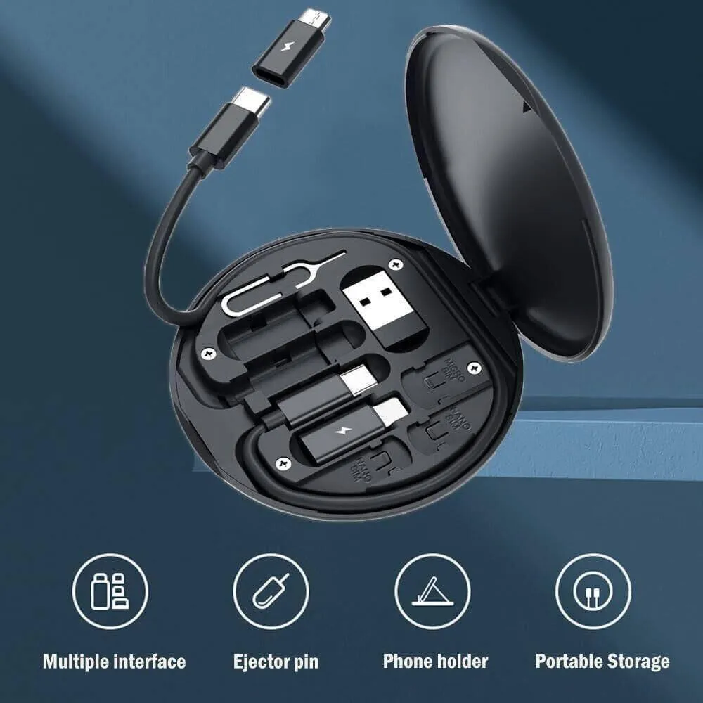 Lenyes 6-in-1 Multi-Functional Storage Box with Multiple Interfaces, Phone Holder, and Data Transfer