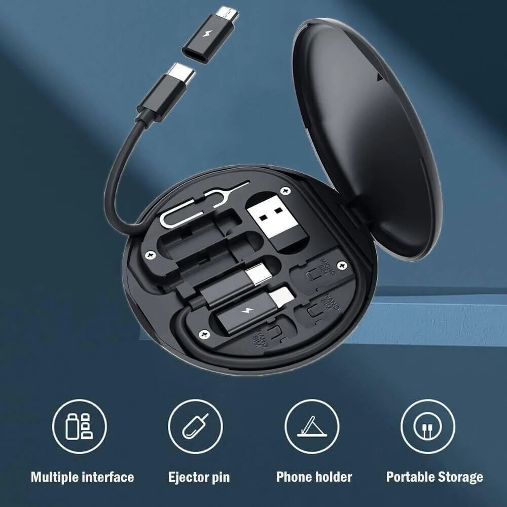 Lenyes 6-in-1 Multi-Functional Storage Box with Multiple Interfaces, Phone Holder, and Data Transfer