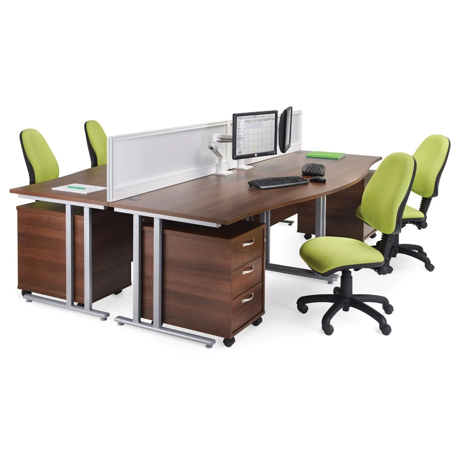 Maestro 25 cantilever leg straight desk with 3 drawer pedestal