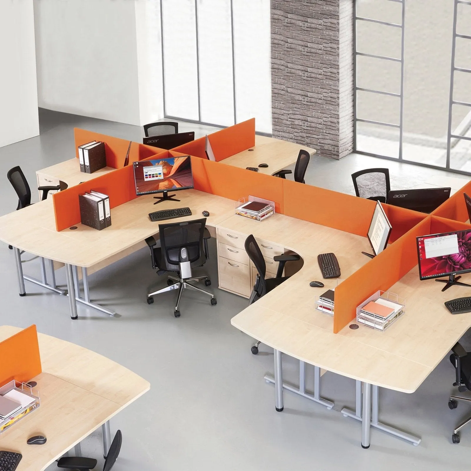 Maestro 25 cantilever leg straight desk with 3 drawer pedestal