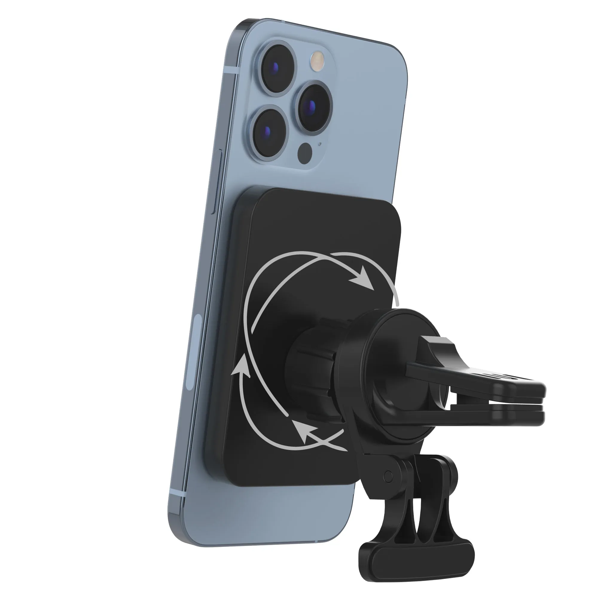 Magnetic MagSafe® Compatible Car Mount 15W Charging – Black