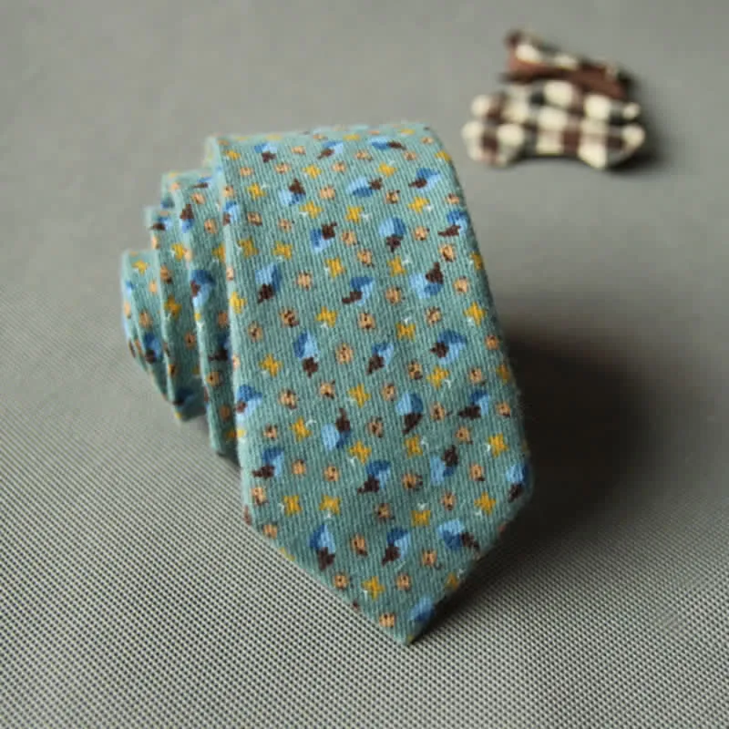 Men's Cute Fresh Floral Casual Cotton Necktie