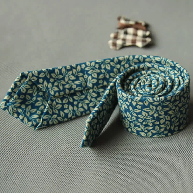 Men's Cute Fresh Floral Casual Cotton Necktie