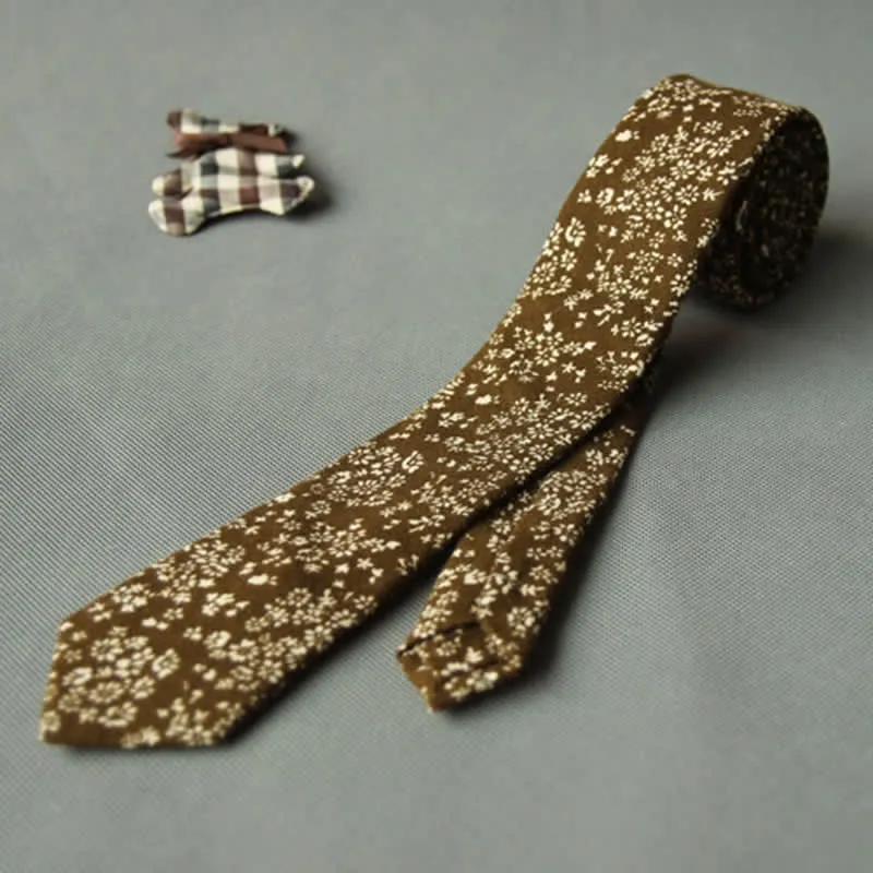 Men's Cute Fresh Floral Casual Cotton Necktie