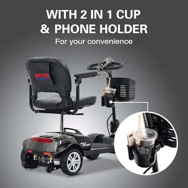 Metro Mobility Max Sport Portable 4-Wheel Mobility Scooter