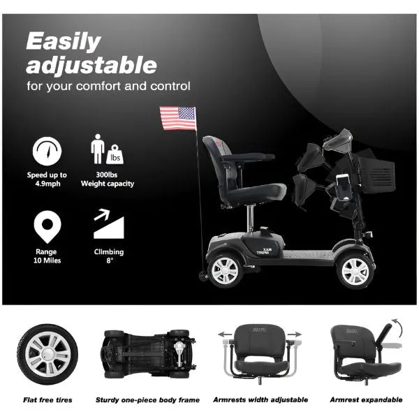 Metro Mobility Max Sport Portable 4-Wheel Mobility Scooter