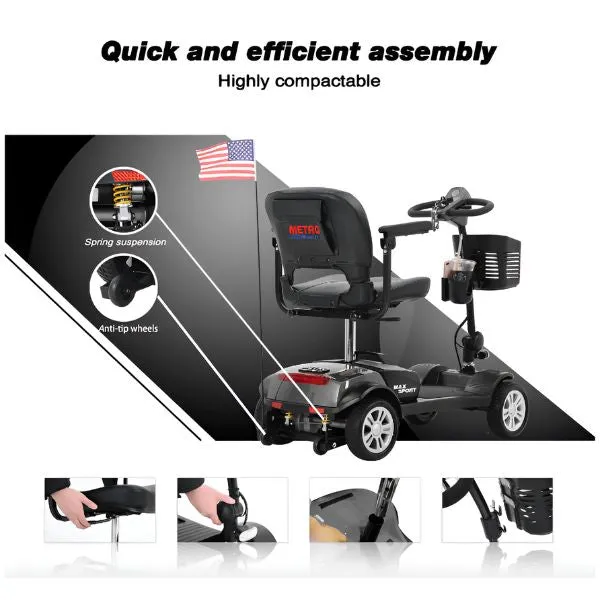 Metro Mobility Max Sport Portable 4-Wheel Mobility Scooter