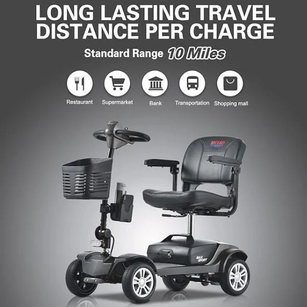 Metro Mobility Max Sport Portable 4-Wheel Mobility Scooter