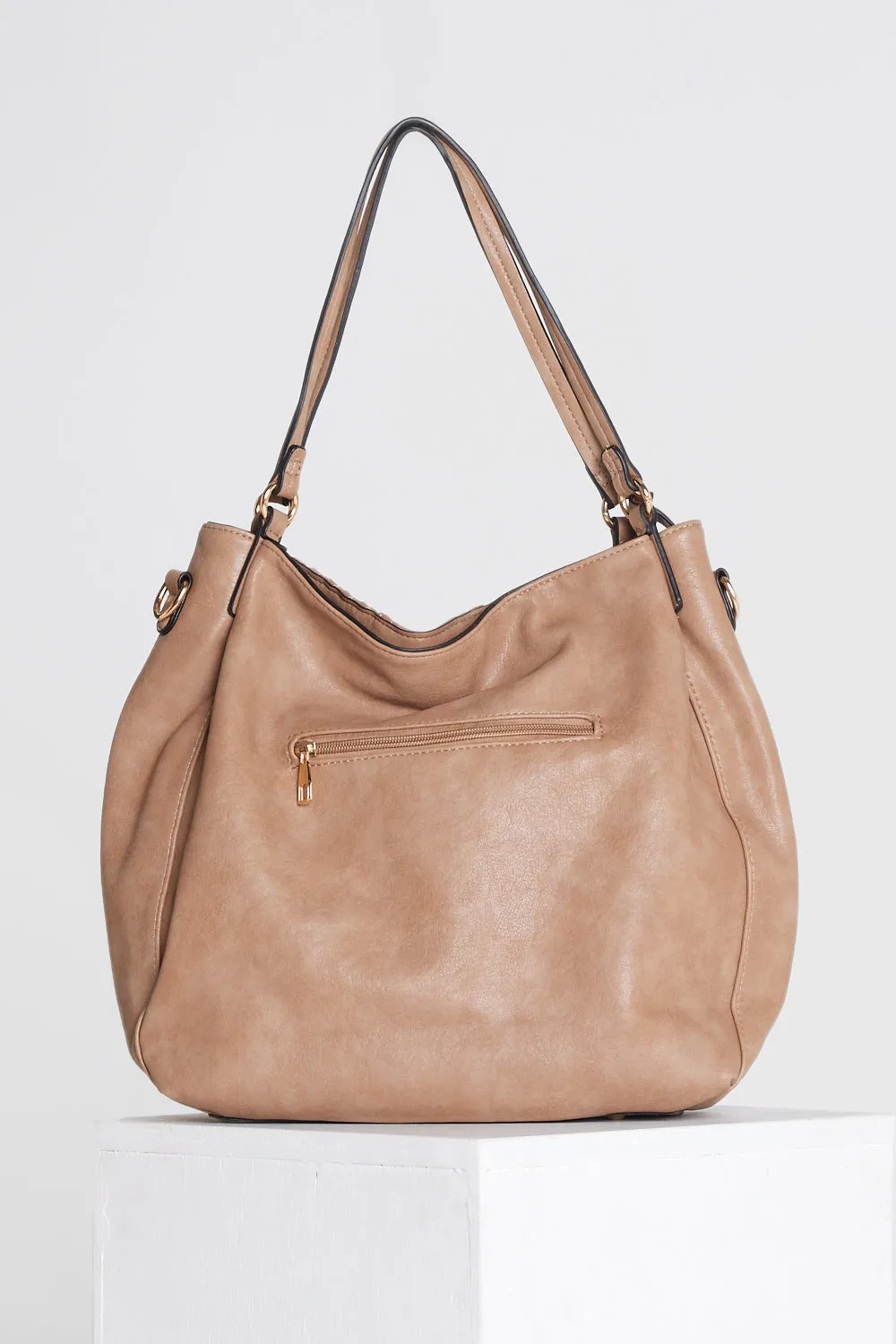 Mila Woven Bag - Khaki/Mushroom