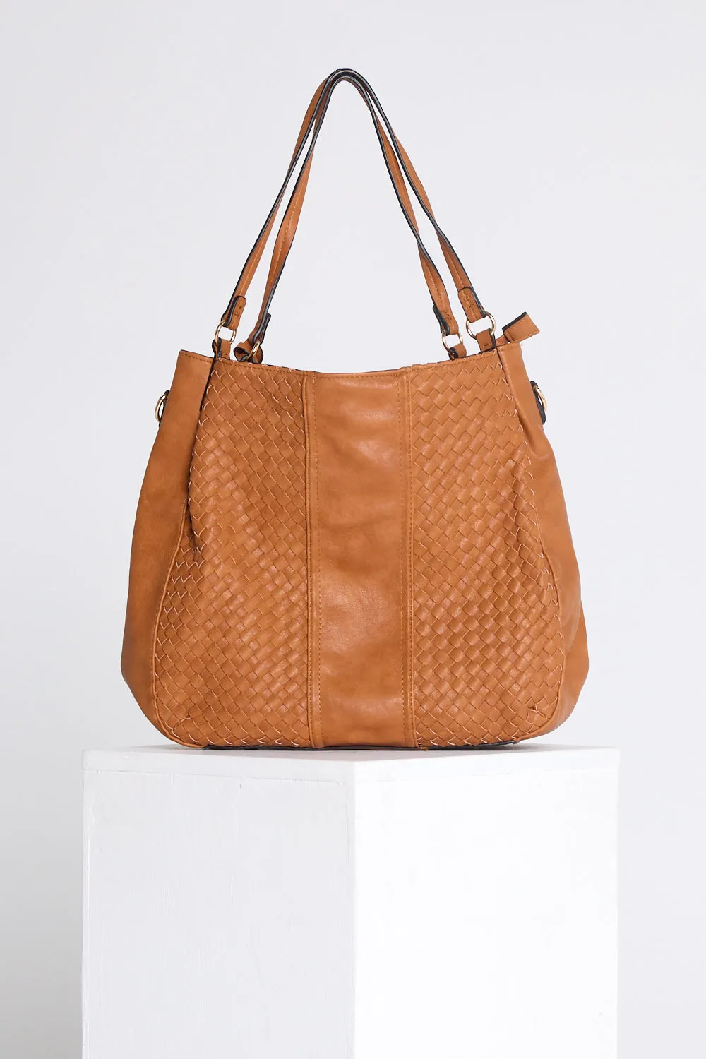 Mila Woven Bag - Tan