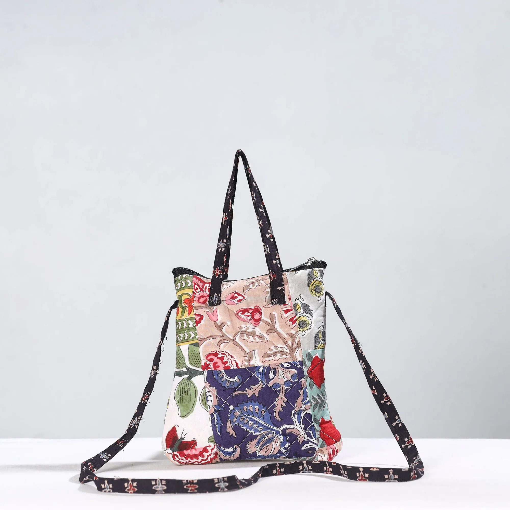 Multicolor - Handmade Quilted Cotton Patchwork Sling Bag 60