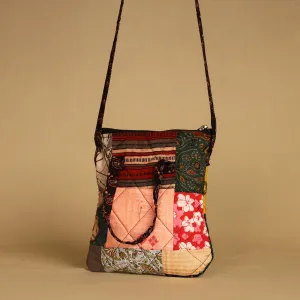 Multicolor - Handmade Quilted Cotton Patchwork Sling Bag 73